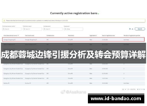 成都蓉城边锋引援分析及转会预算详解
